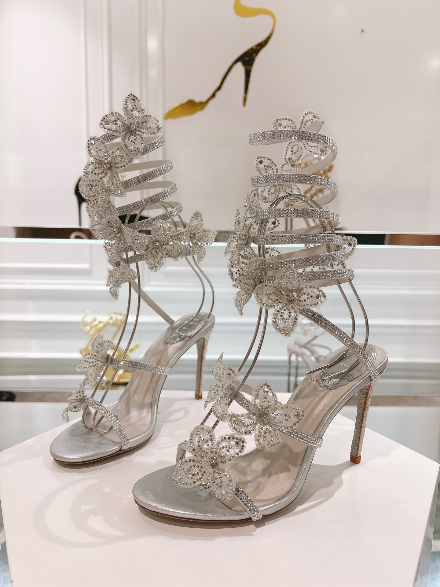 CRYSTAL BUTTERFLY HEELS