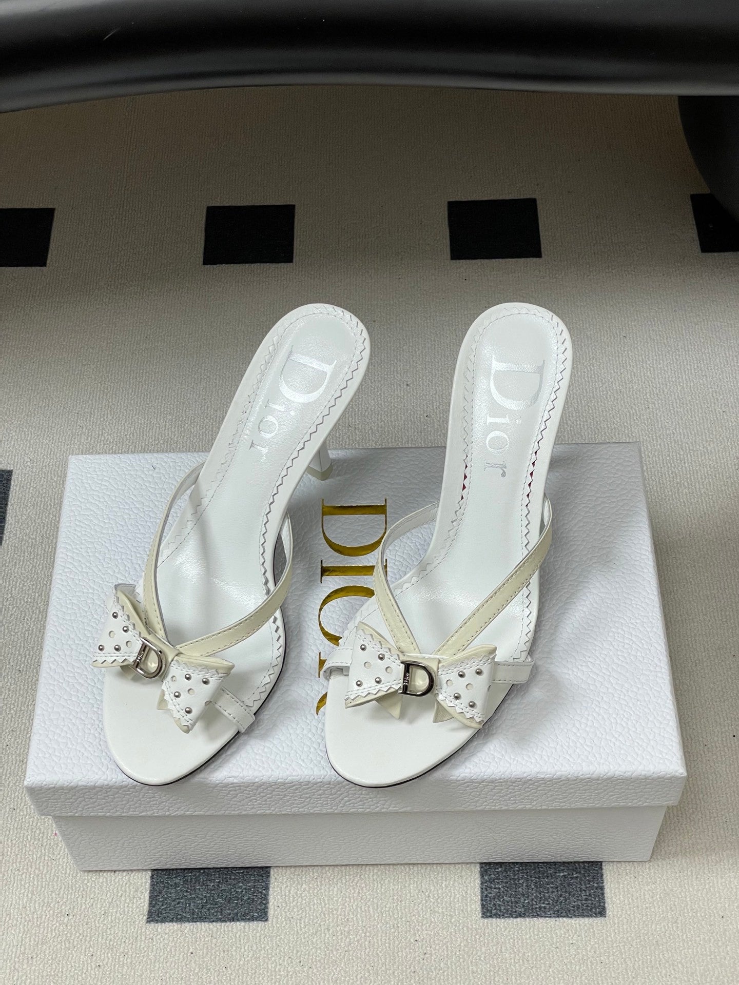 IVORY BOW DETAIL STRAP STILETTO SANDALS