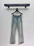 ALL-OVER MONOGRAM STRAIGHT LEG DENIM JEANS