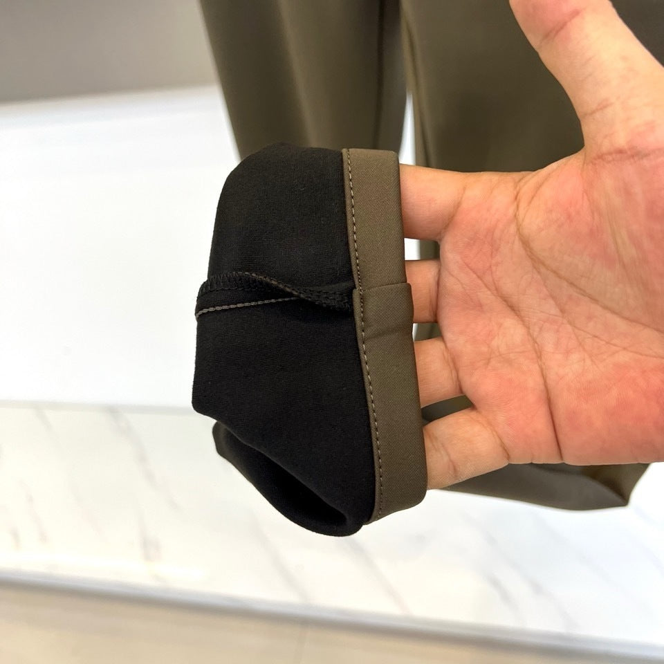 SLIM FIT OLIVE TAILORED TROUSERS