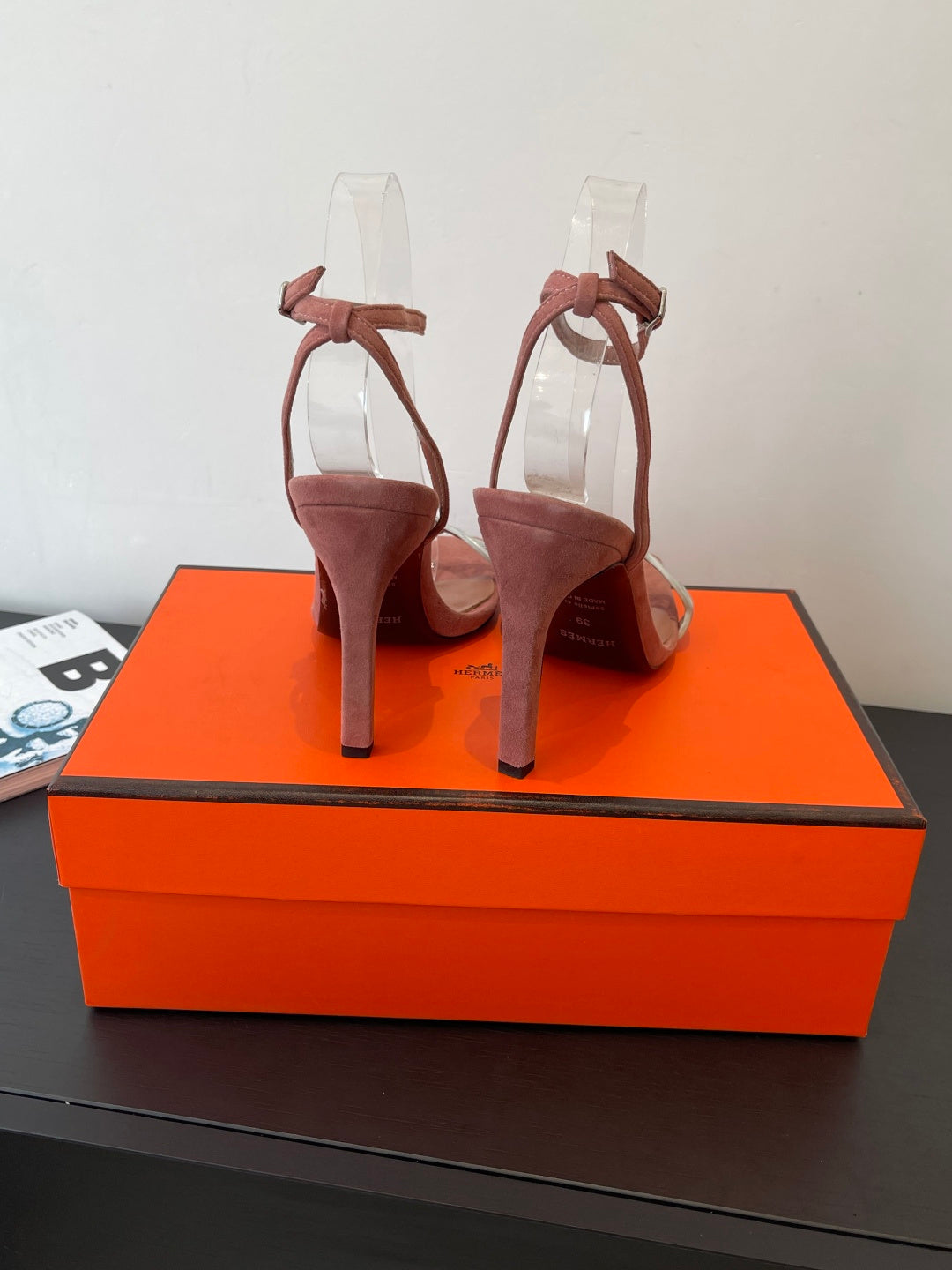 DUSTY ROSE SUEDE ANKLE STRAP HIGH HEEL SANDALS