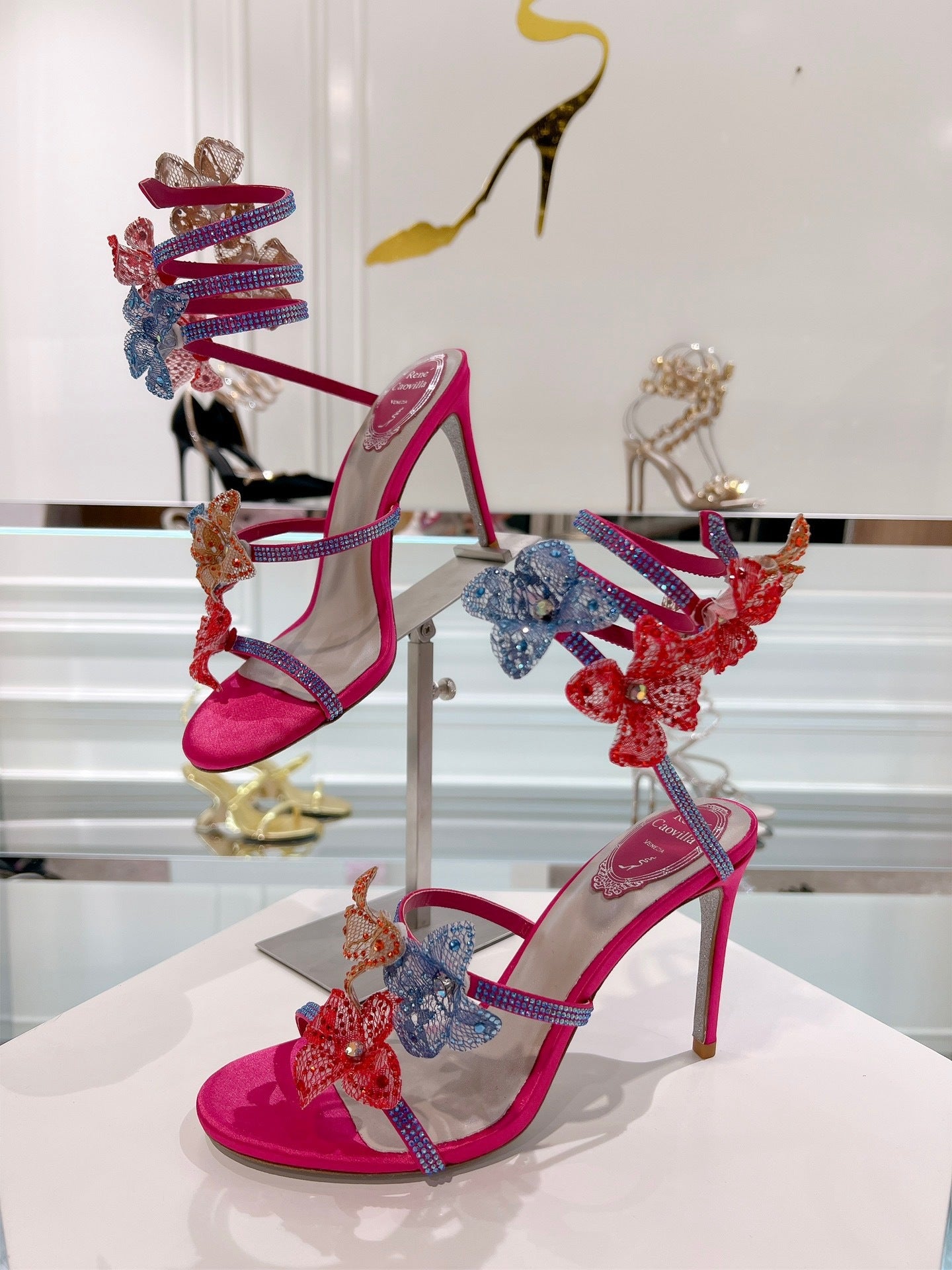 FLORAL BUTTERFLY HEELS