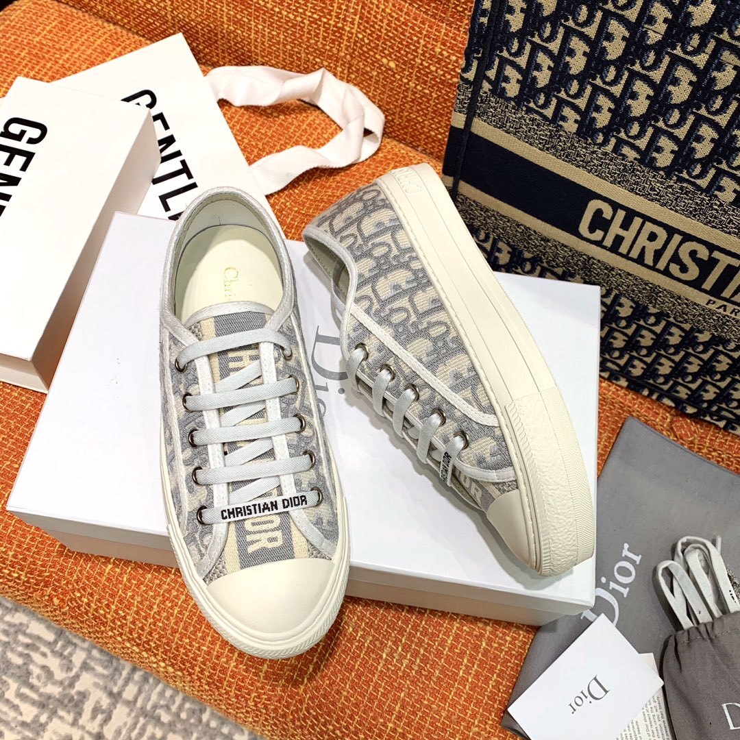 OBLIQUE PRINT LOW-TOP CANVAS SNEAKERS