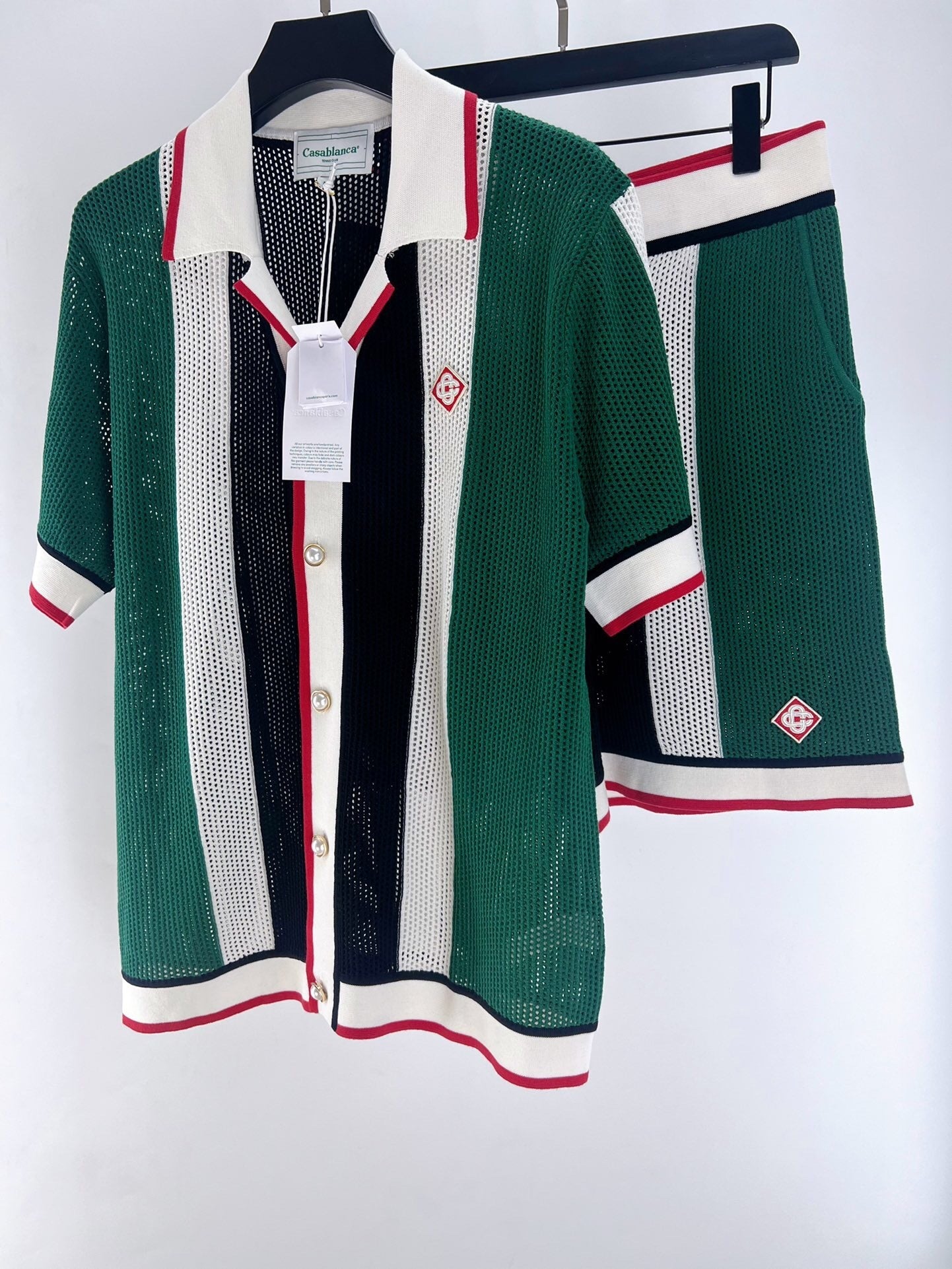 STRIPED KNIT SHORT SET