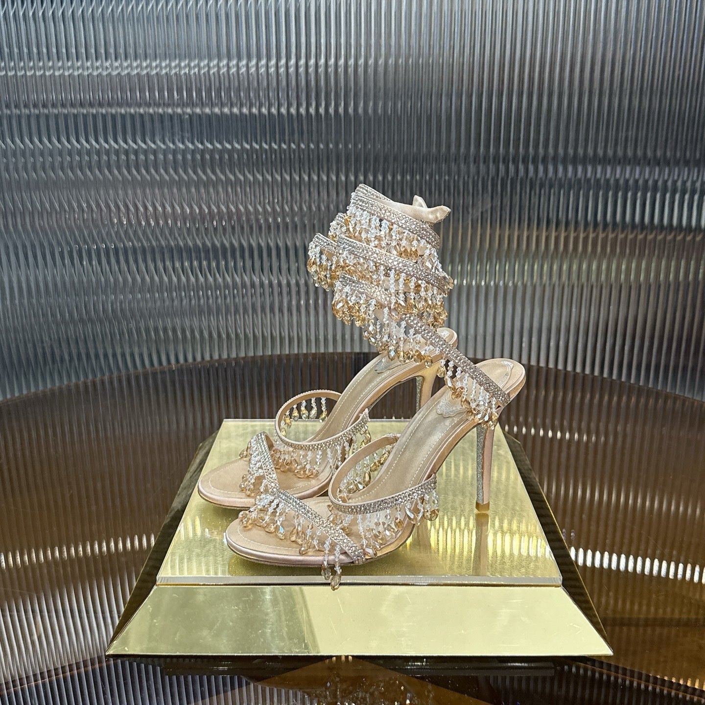 CHAMPAGNE CASCADE HEELS