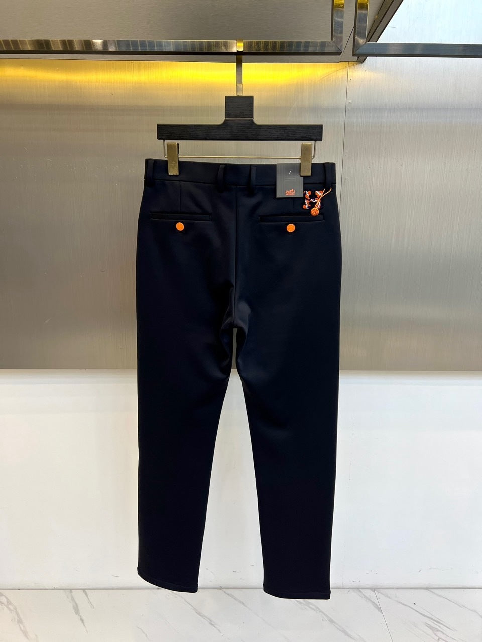 SLIM FIT BLACK TAILORED TROUSERS