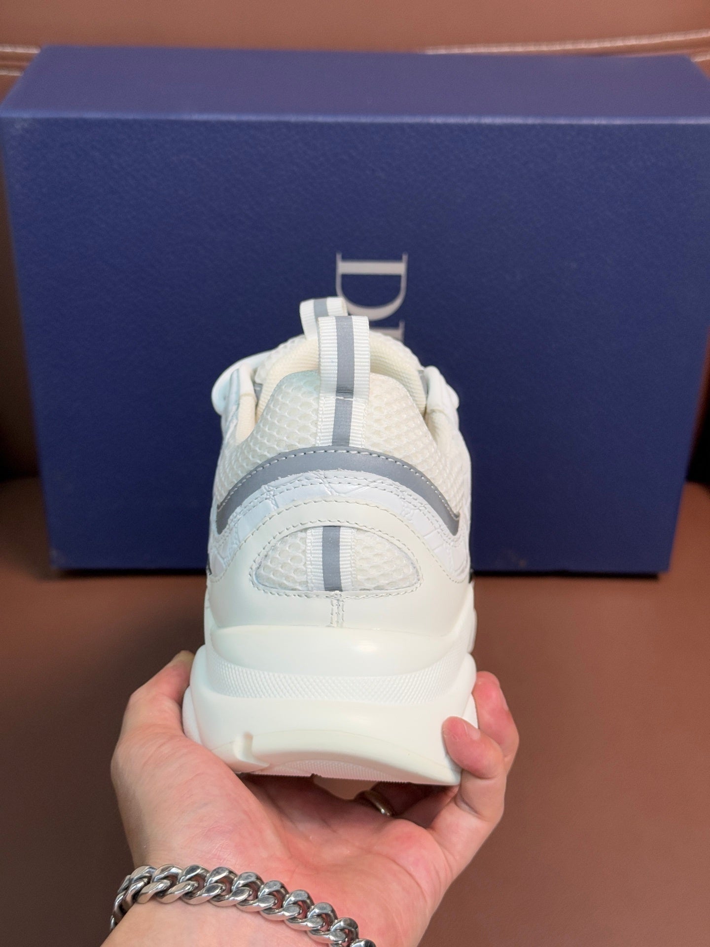 WHITE & SILVER CHUNKY DESIGNER SNEAKERS