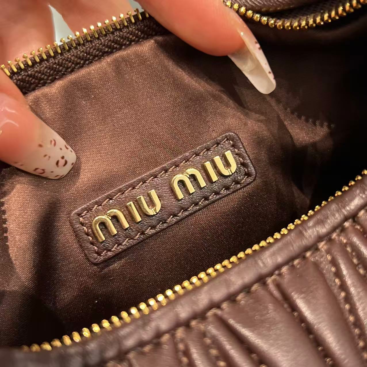 DARK CHOCOLATE MATELASSÉ MINI HOBO BAG