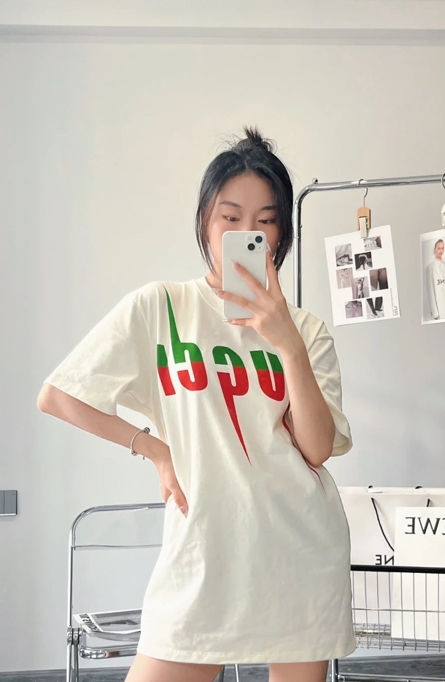 OVERSIZED GRAPHIC PRINT T-SHIRT DRESS