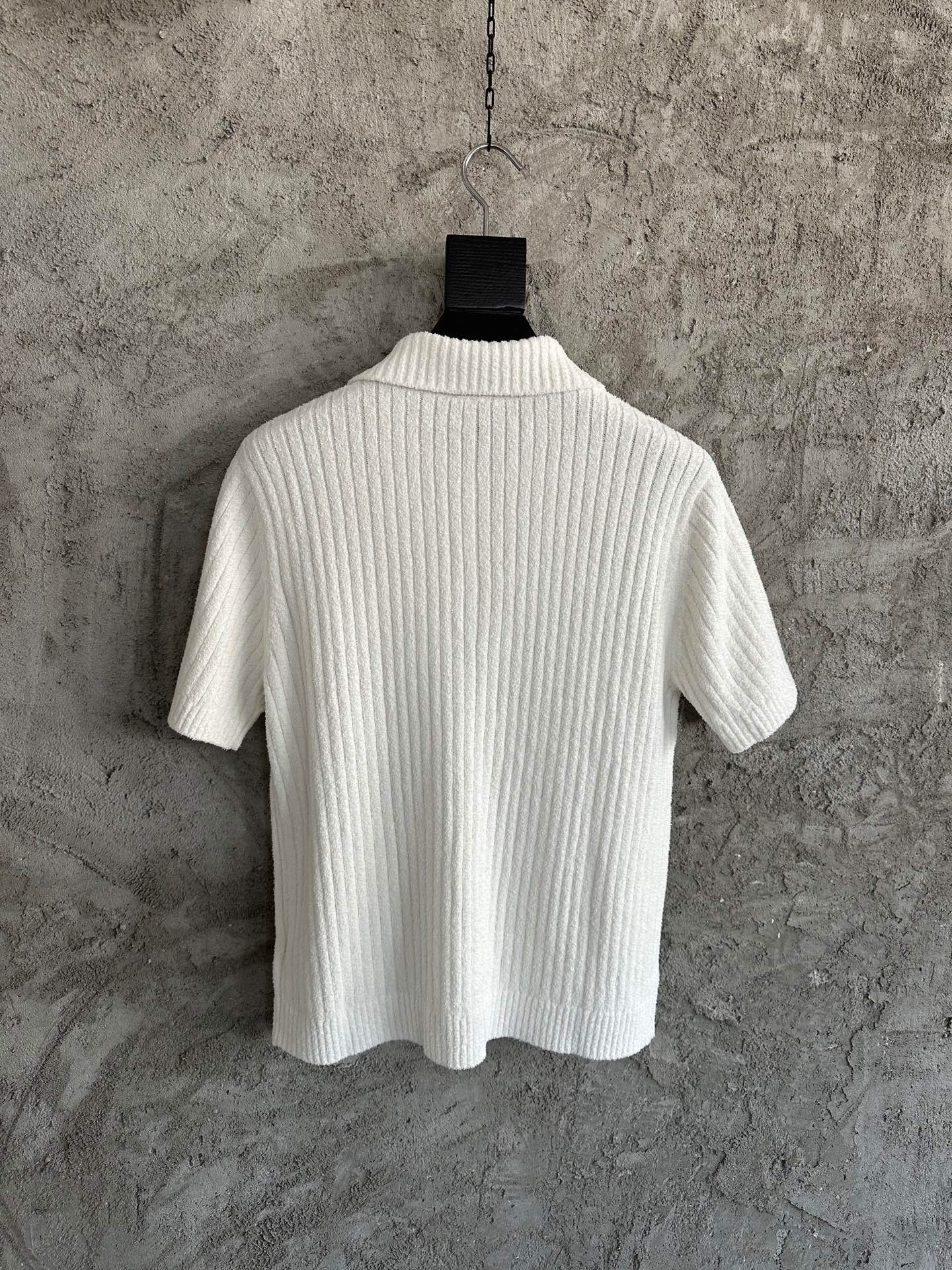 RIBBED KNIT POLO SHIRT