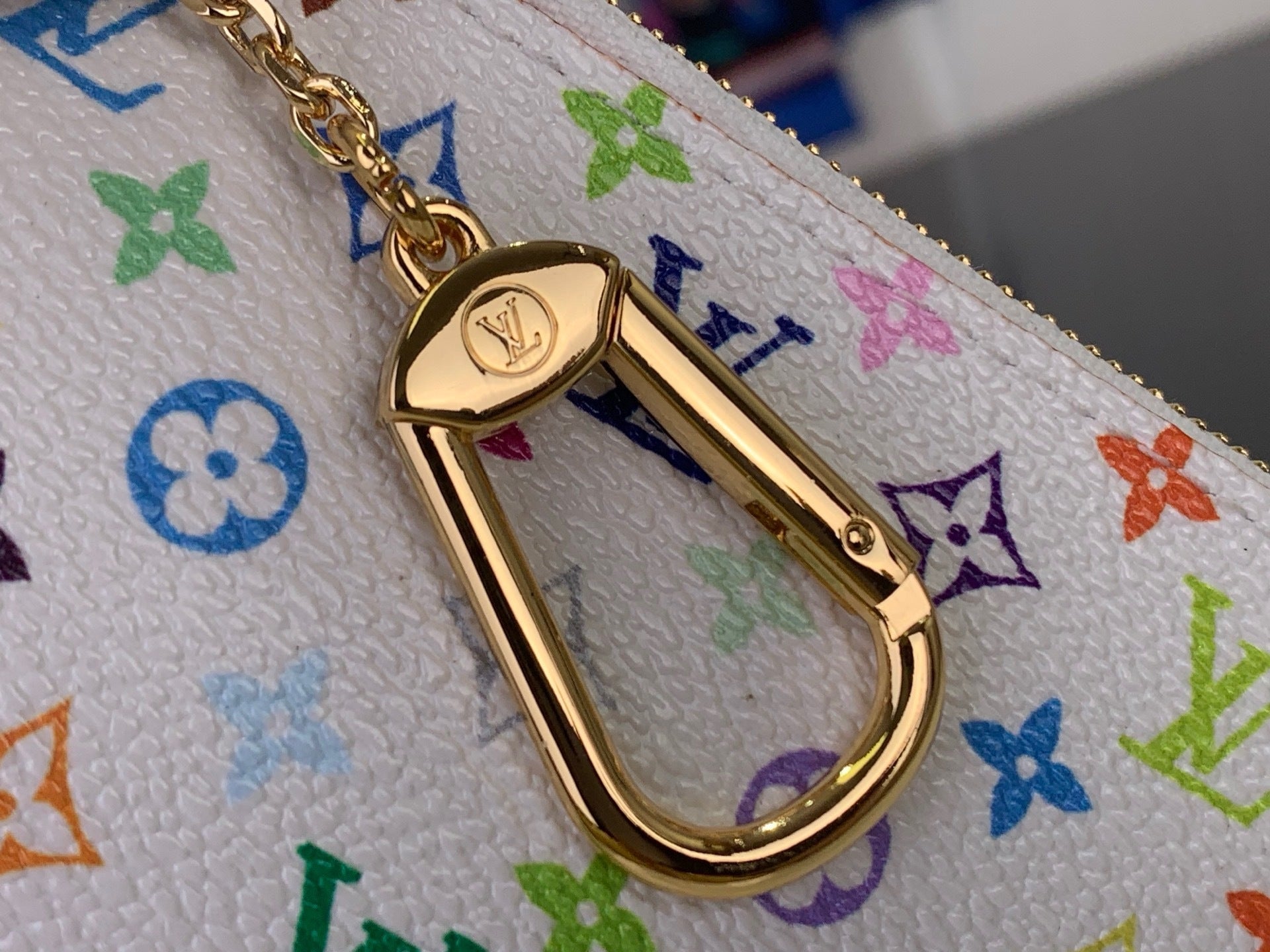 MULTICOLOR MONOGRAM MINI ZIP POUCH