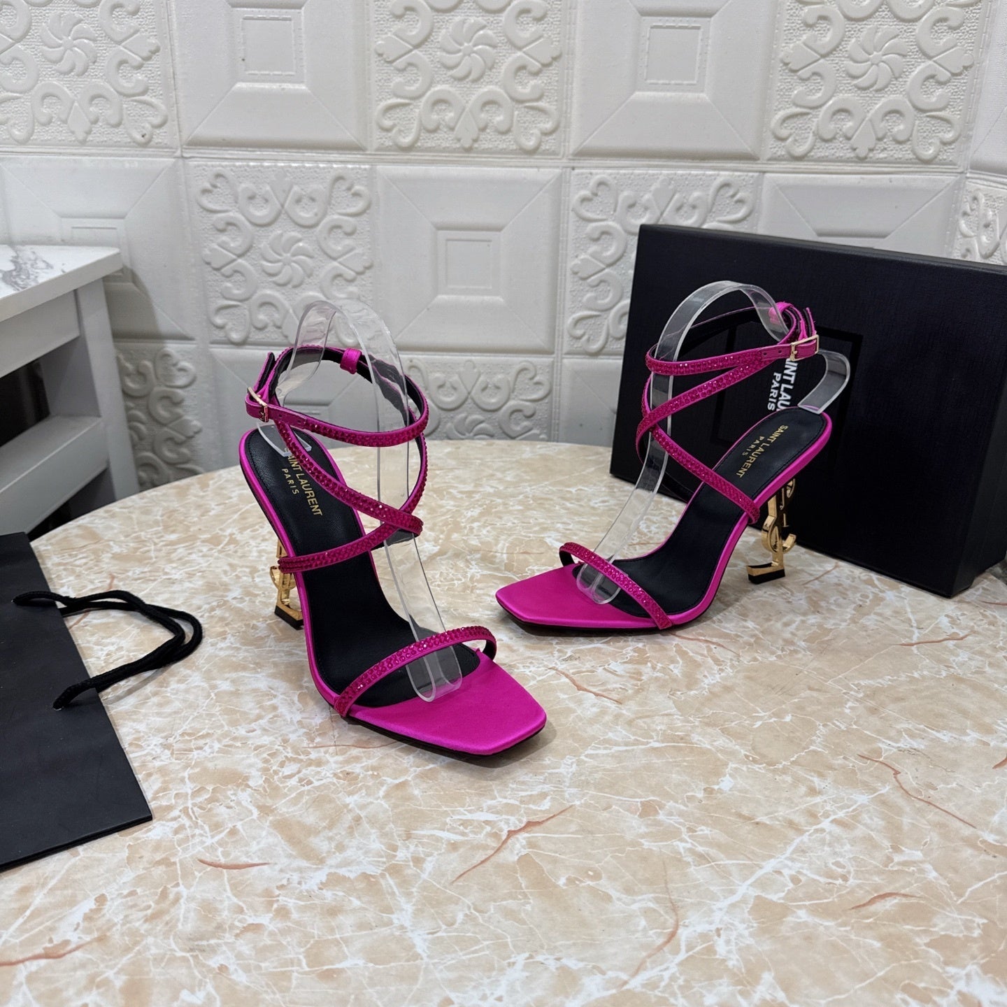 PINK STRAPPY HEEL SANDALS