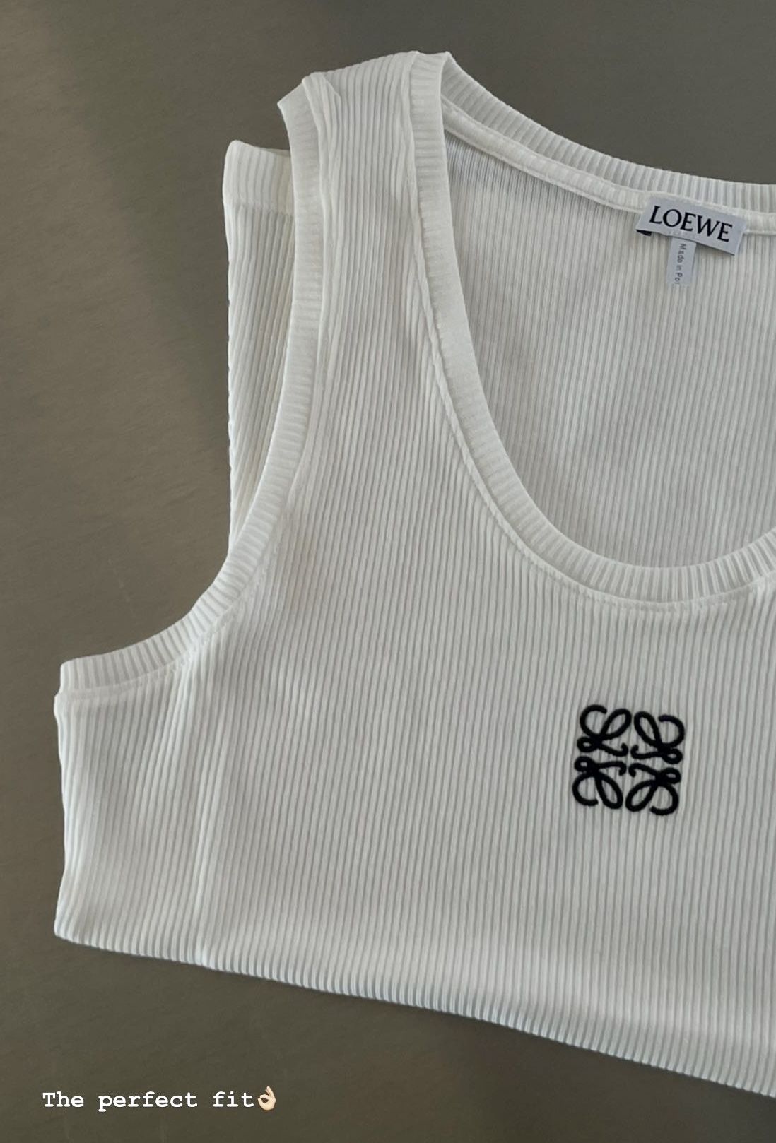 ANAGRAM EMBROIDERED RIBBED TANK TOP