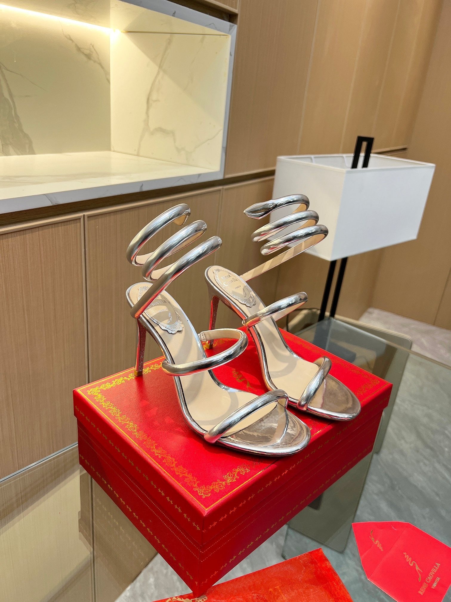 CHROME SPIRAL HEELS