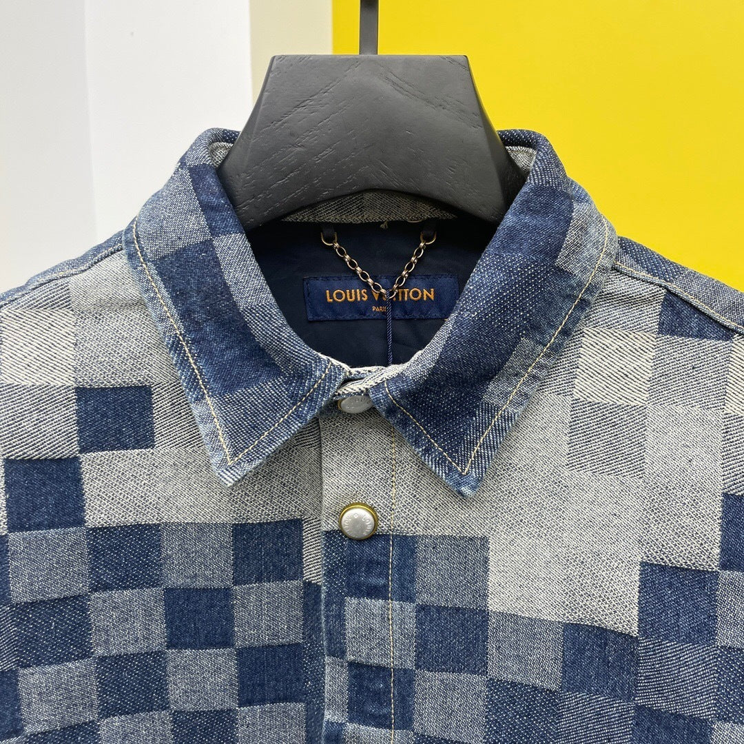 PIXEL CHECK DENIM SET