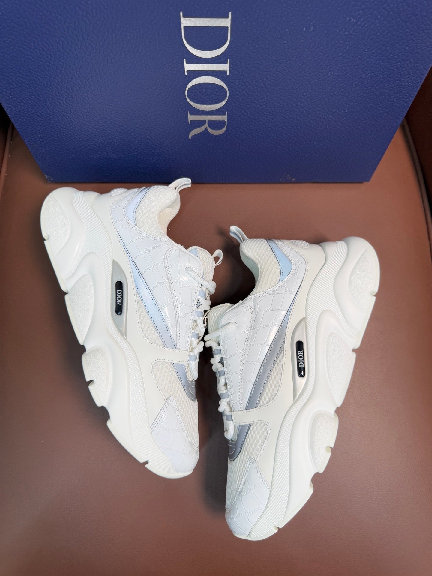 WHITE & SILVER CHUNKY DESIGNER SNEAKERS