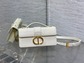 WHITE LEATHER MINI TOP-HANDLE BELT BAG