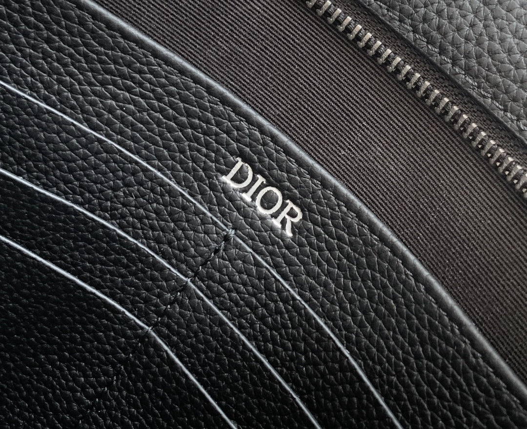 OBLIQUE CANVAS ZIP POUCH CLUTCH