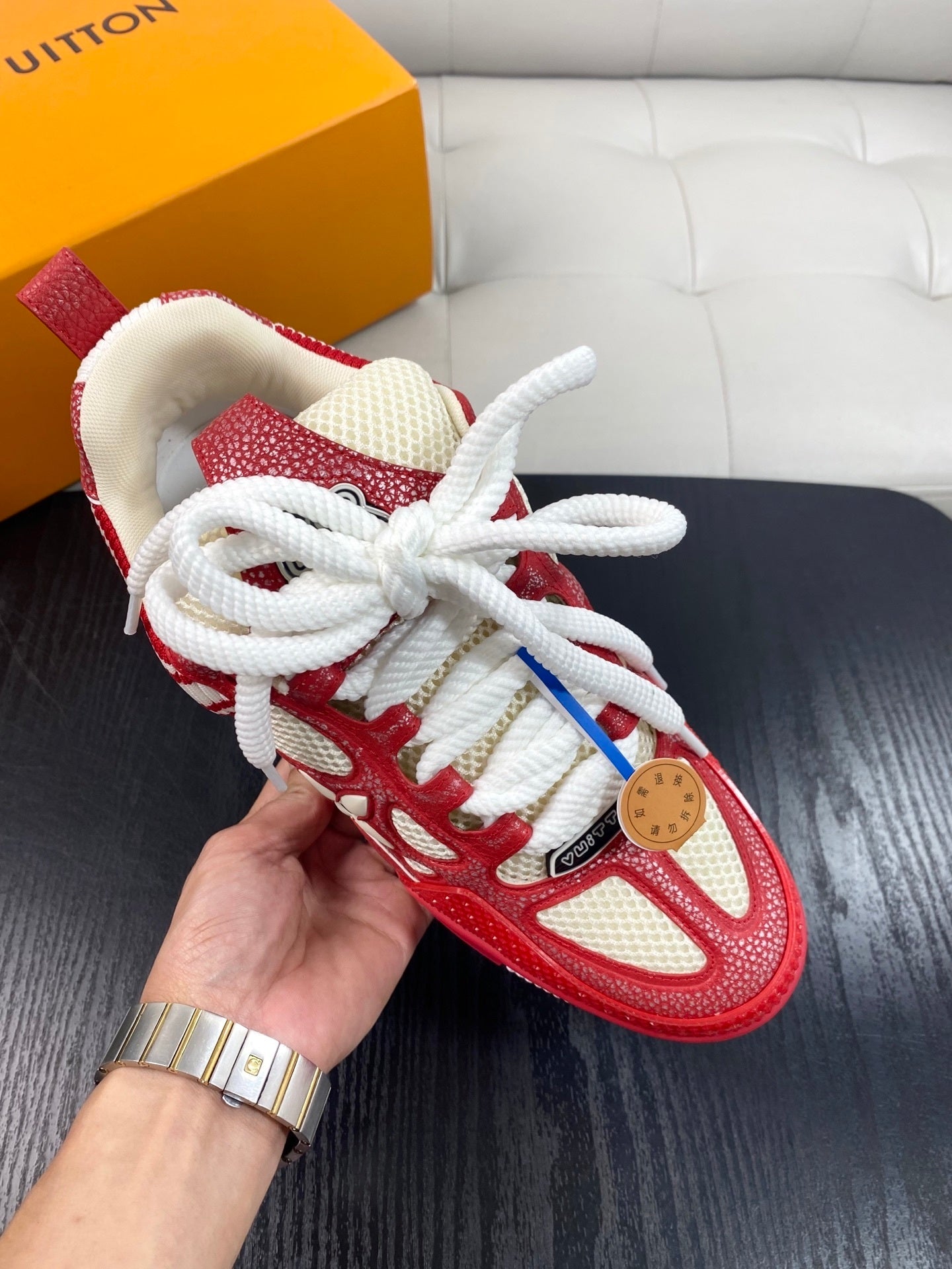 RED & WHITE CHUNKY SNEAKERS