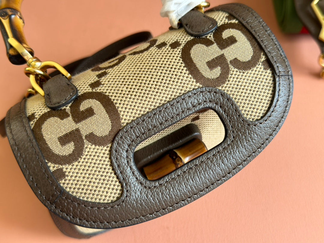 BAMBOO HANDLE MINI MONOGRAM CROSSBODY BAG