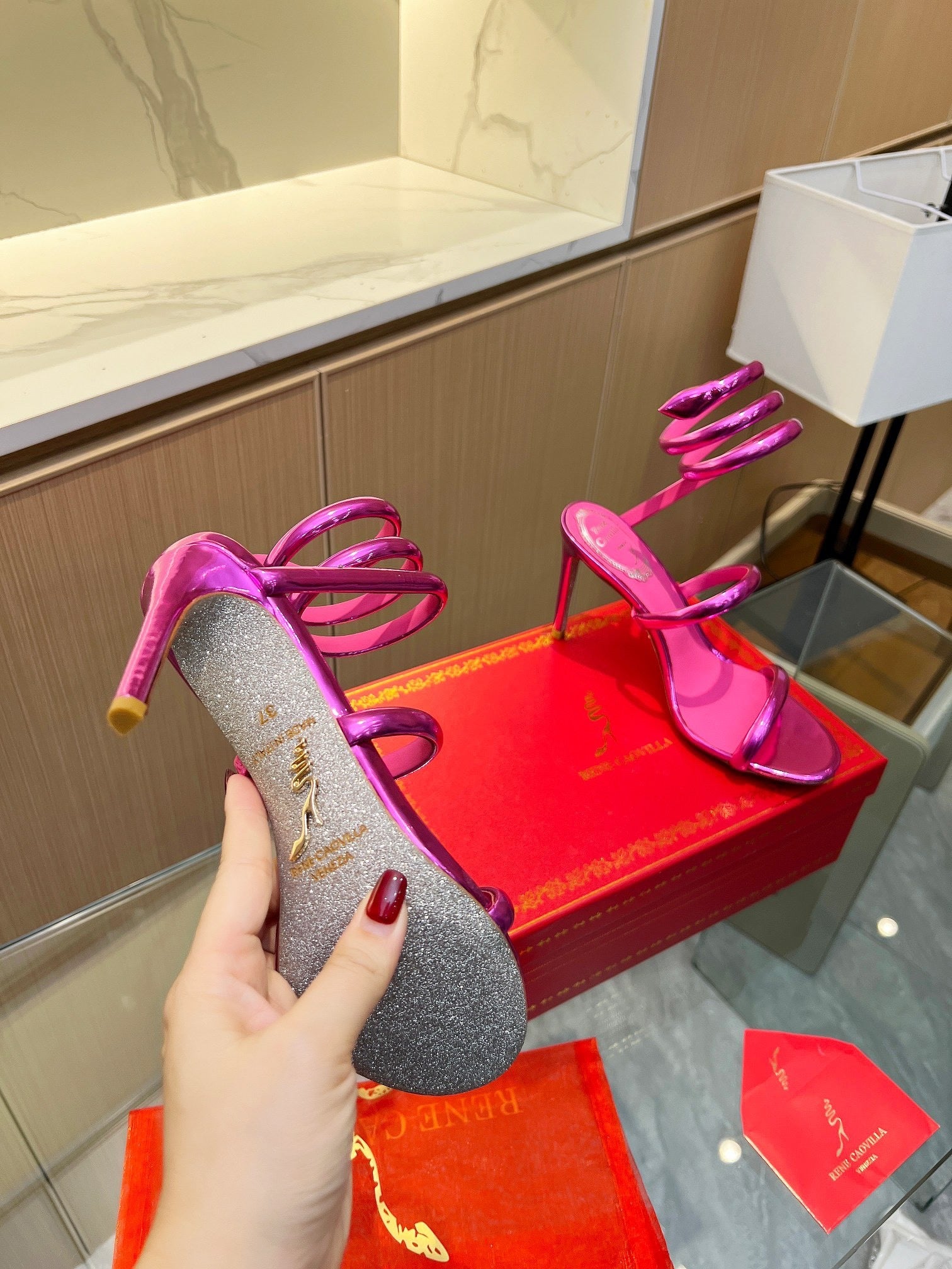 FUCHSIA CHROME HEELS
