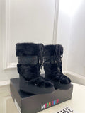 BLACK FAUX FUR LINED WINTER BOOTS
