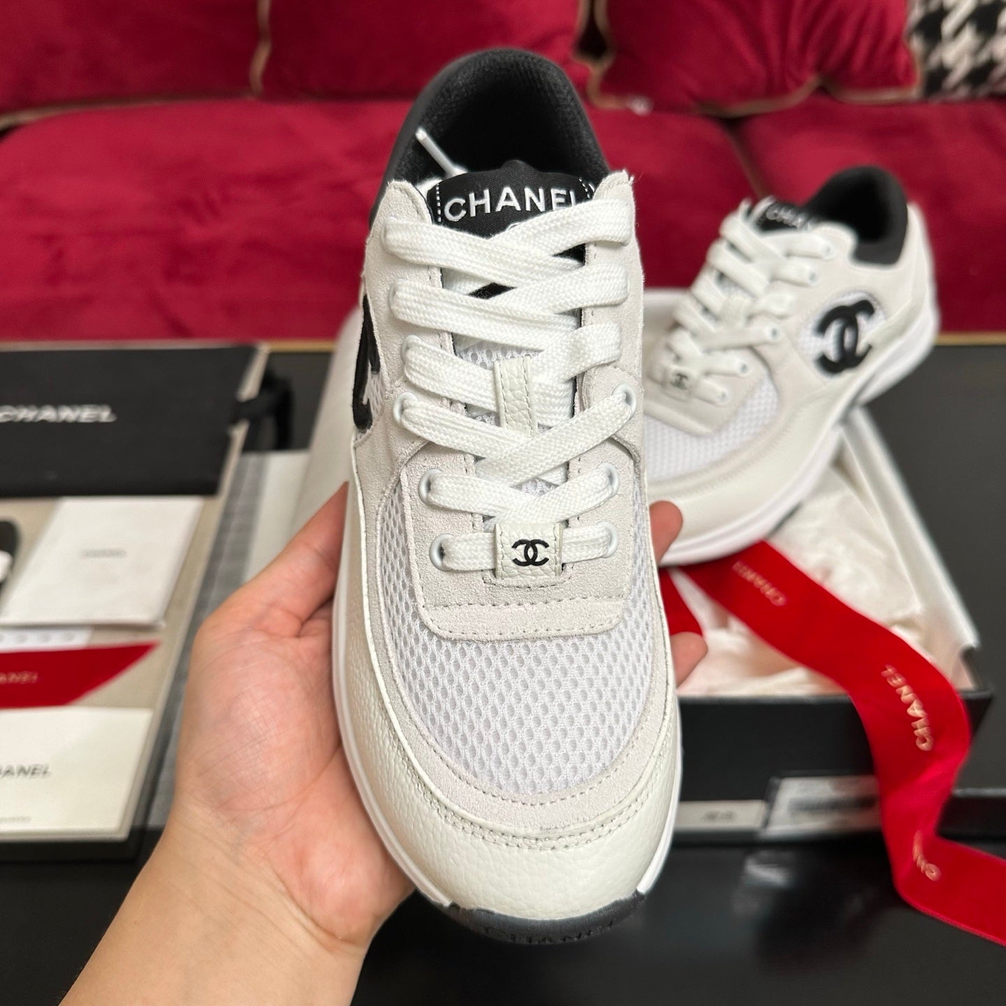 LOGO MESH PANEL TRAINER SNEAKERS