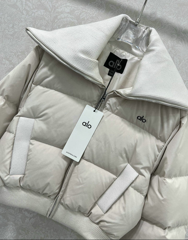 CROPPED PUFFER JACKET WITH HIGH COLLAR