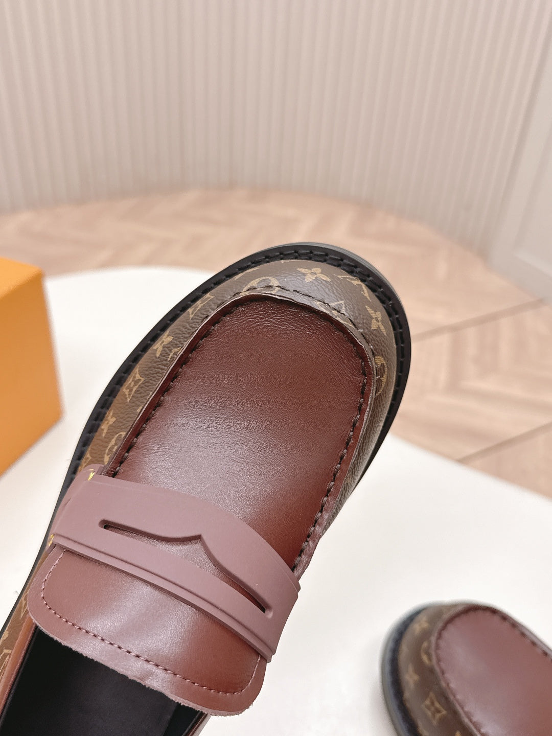 BROWN MONOGRAM CLASSIC PENNY LOAFERS