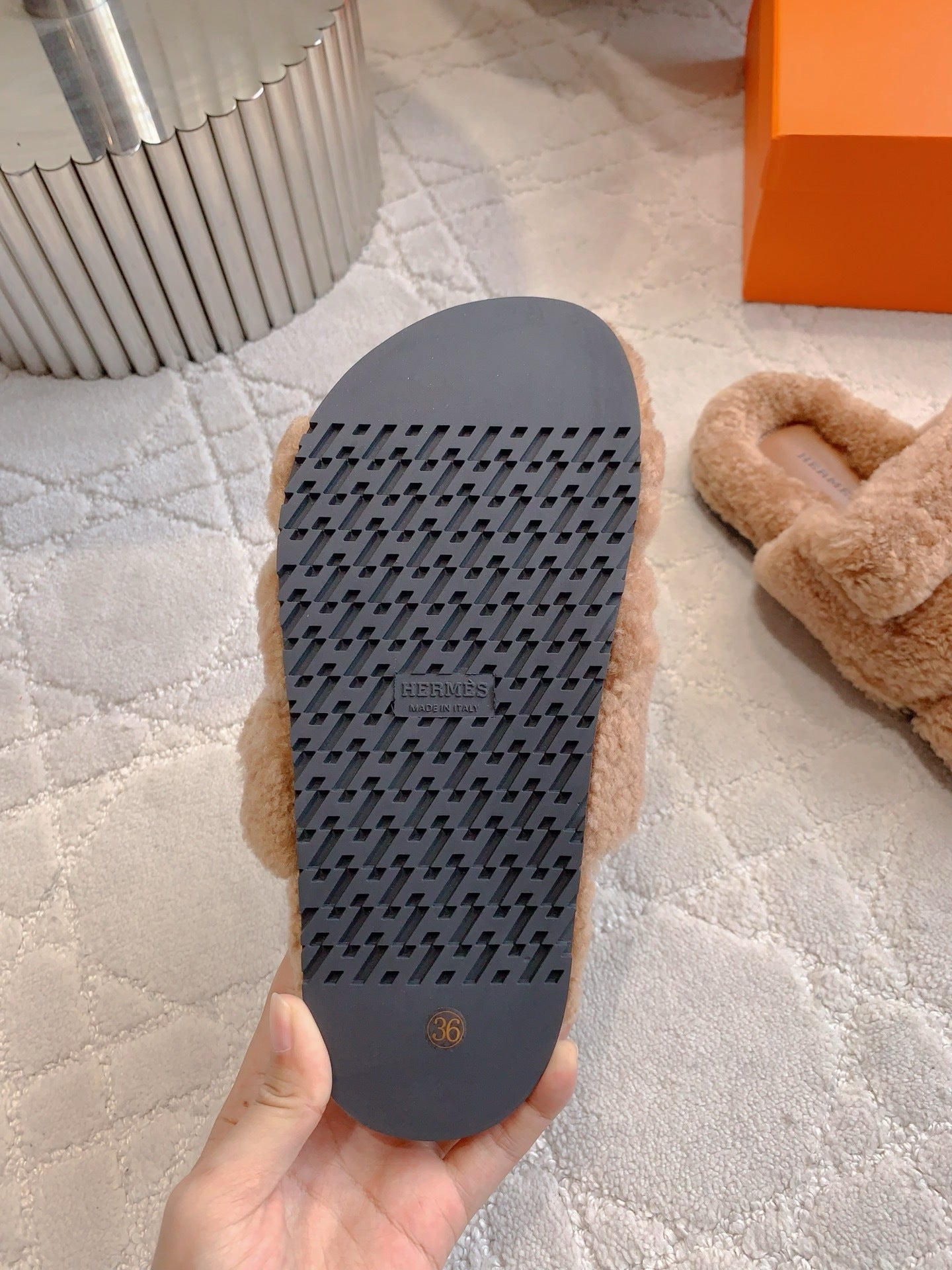 WARM TEDDY TEXTURE SLIDES WITH PADDED STRAPS