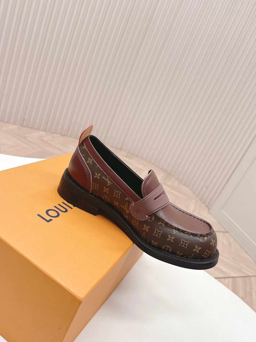 BROWN MONOGRAM CLASSIC PENNY LOAFERS