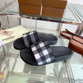 BLACK CHECK PRINT SLIDE SANDALS