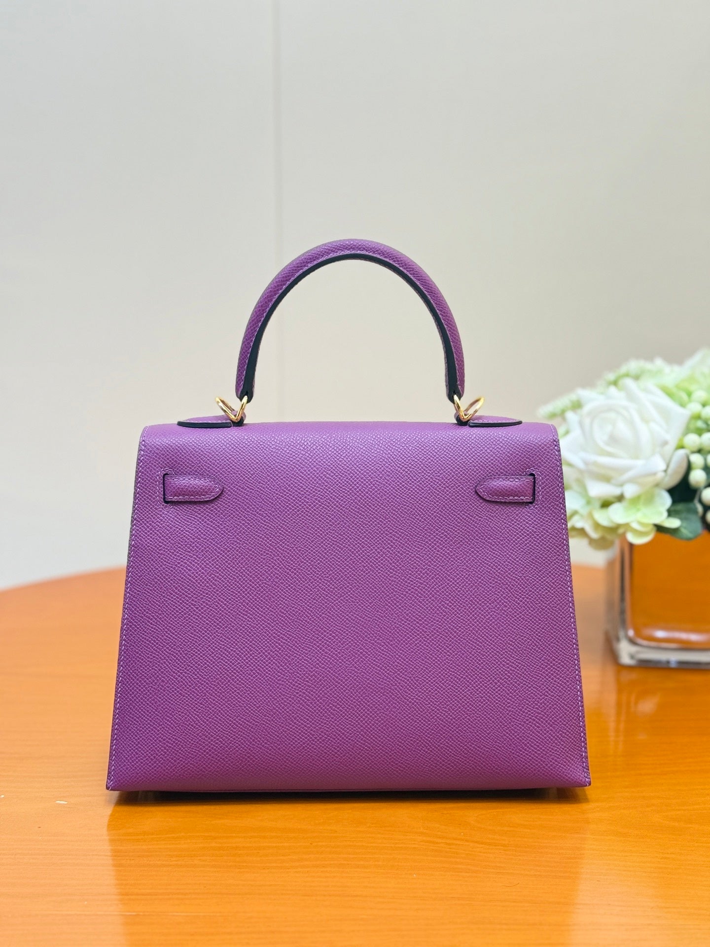 ROYAL PURPLE STRUCTURED LUXURY HANDBAG