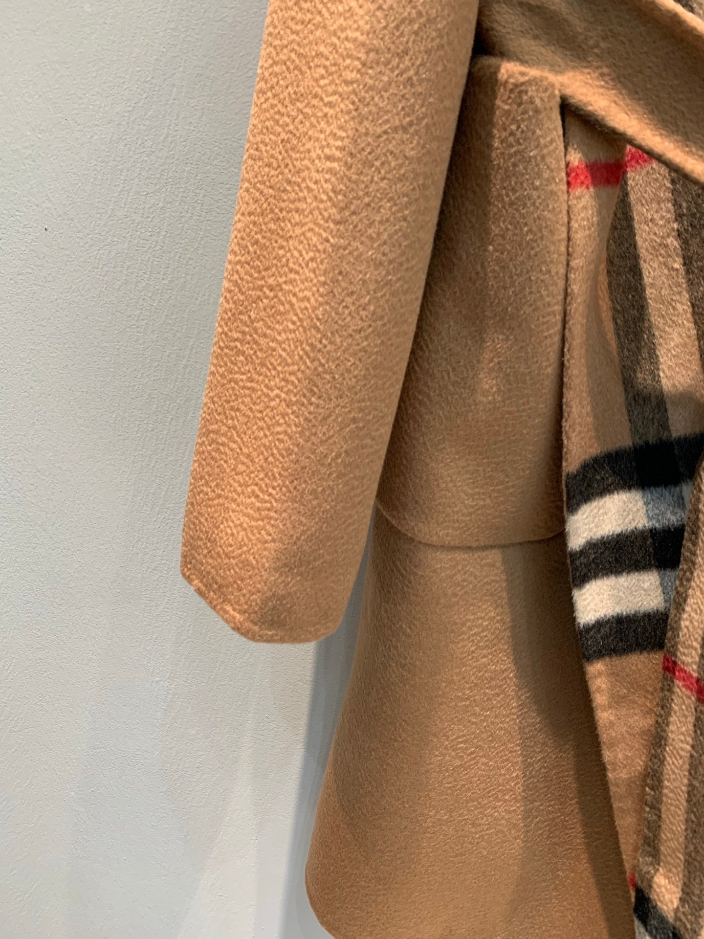 CLASSIC CHECK PANEL BELTED HOODED COAT