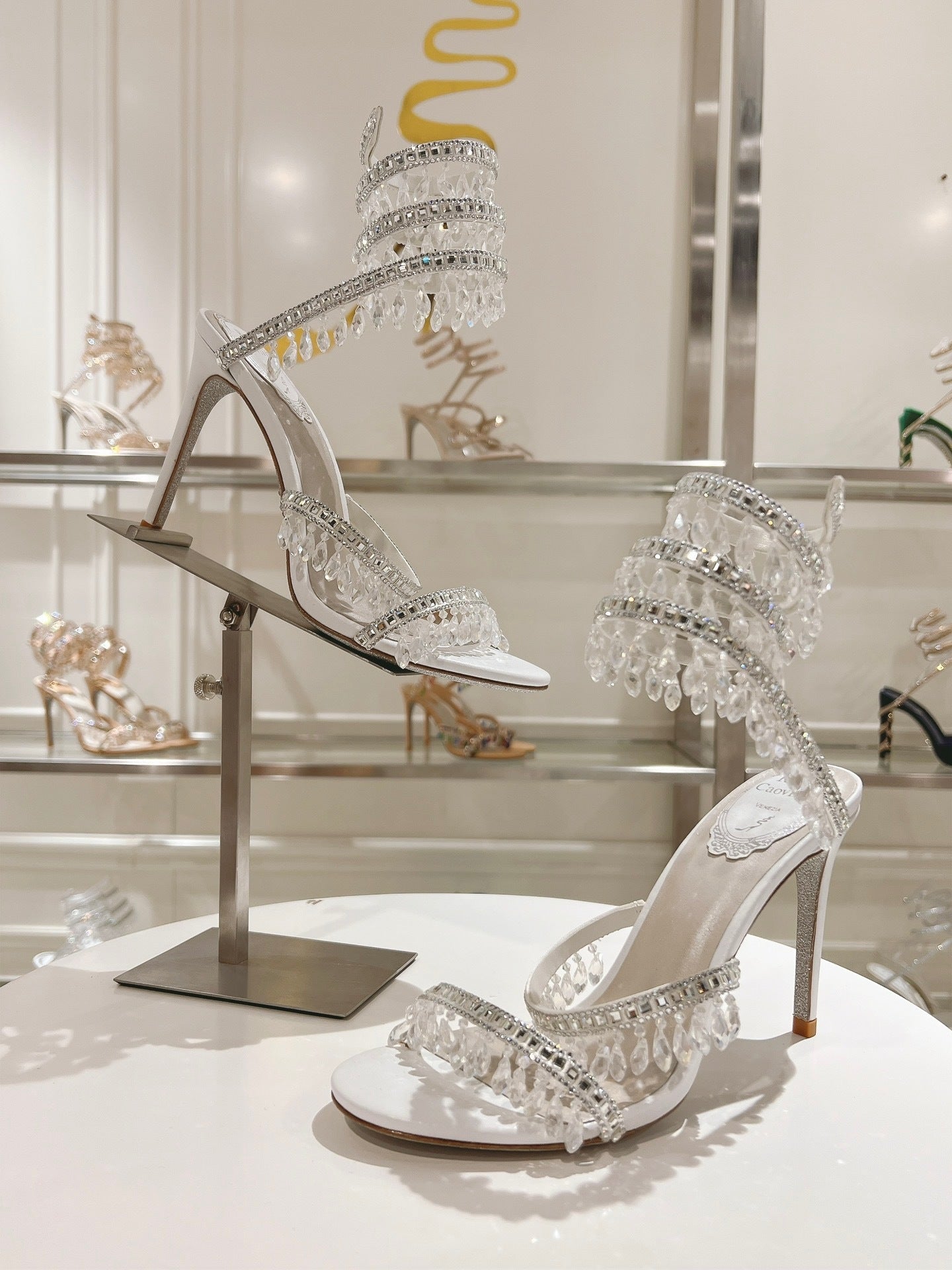 CRYSTAL CASCADE HEELS