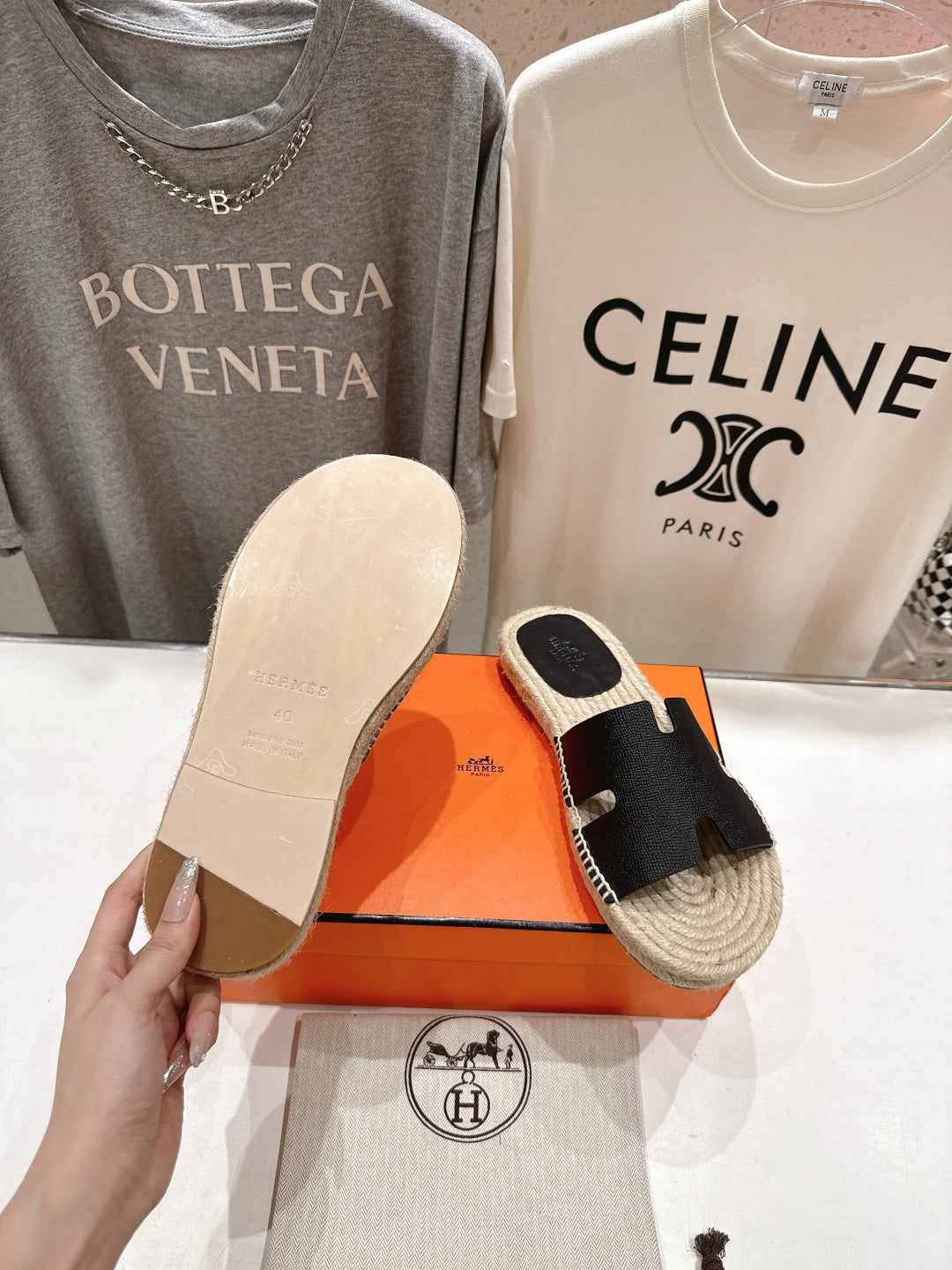 BLACK ESPADRILLE H-STYLE SANDALS