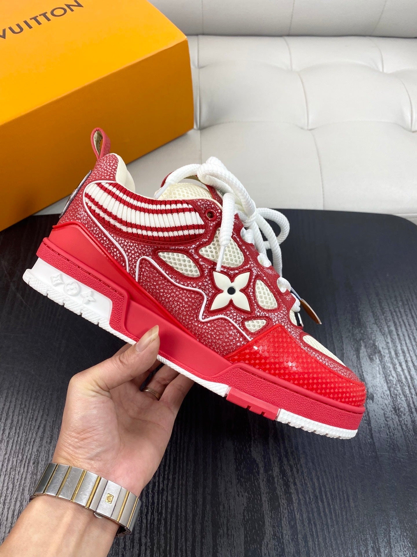 RED & WHITE CHUNKY SNEAKERS