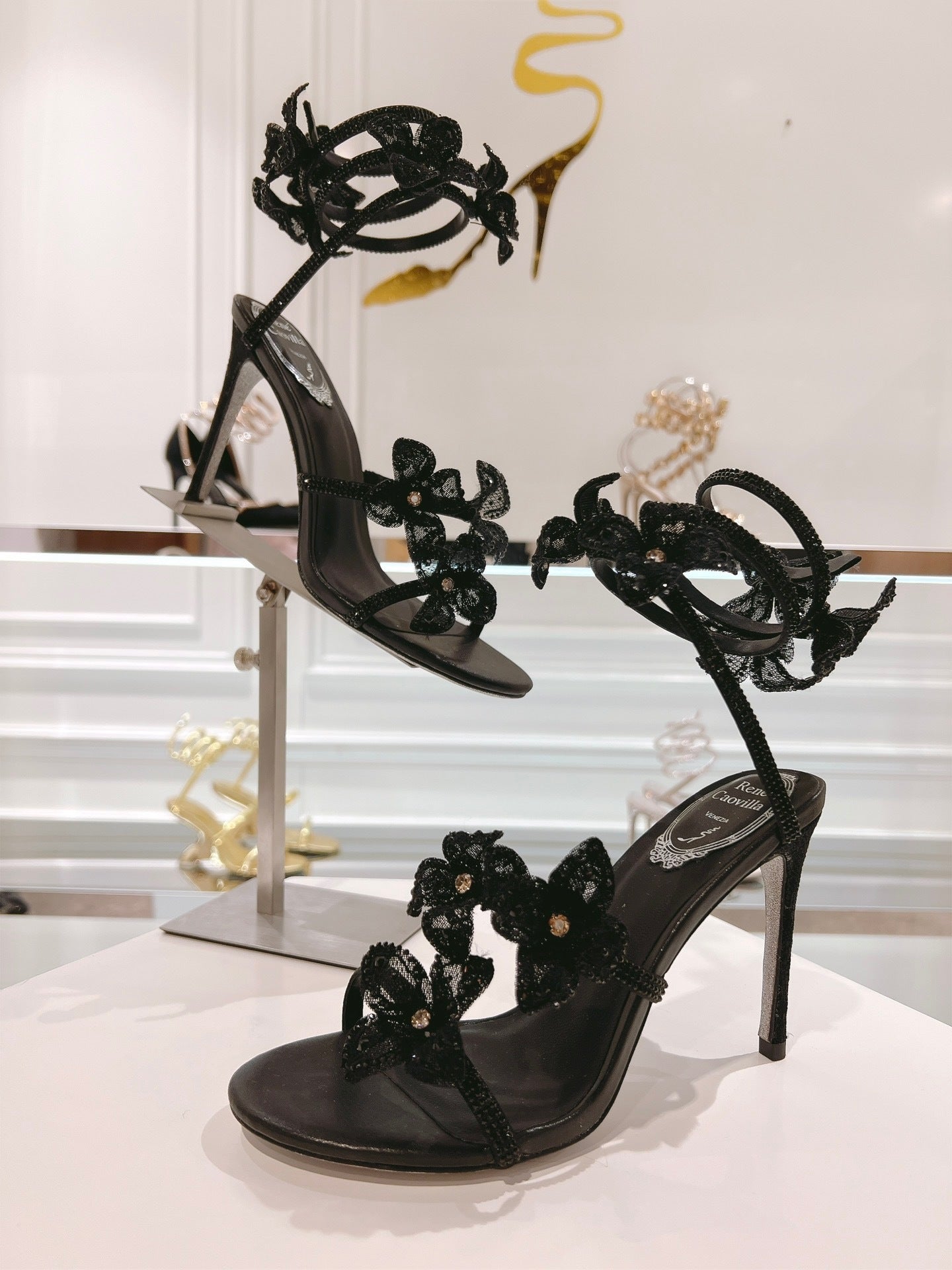 MIDNIGHT FLORAL HEELS