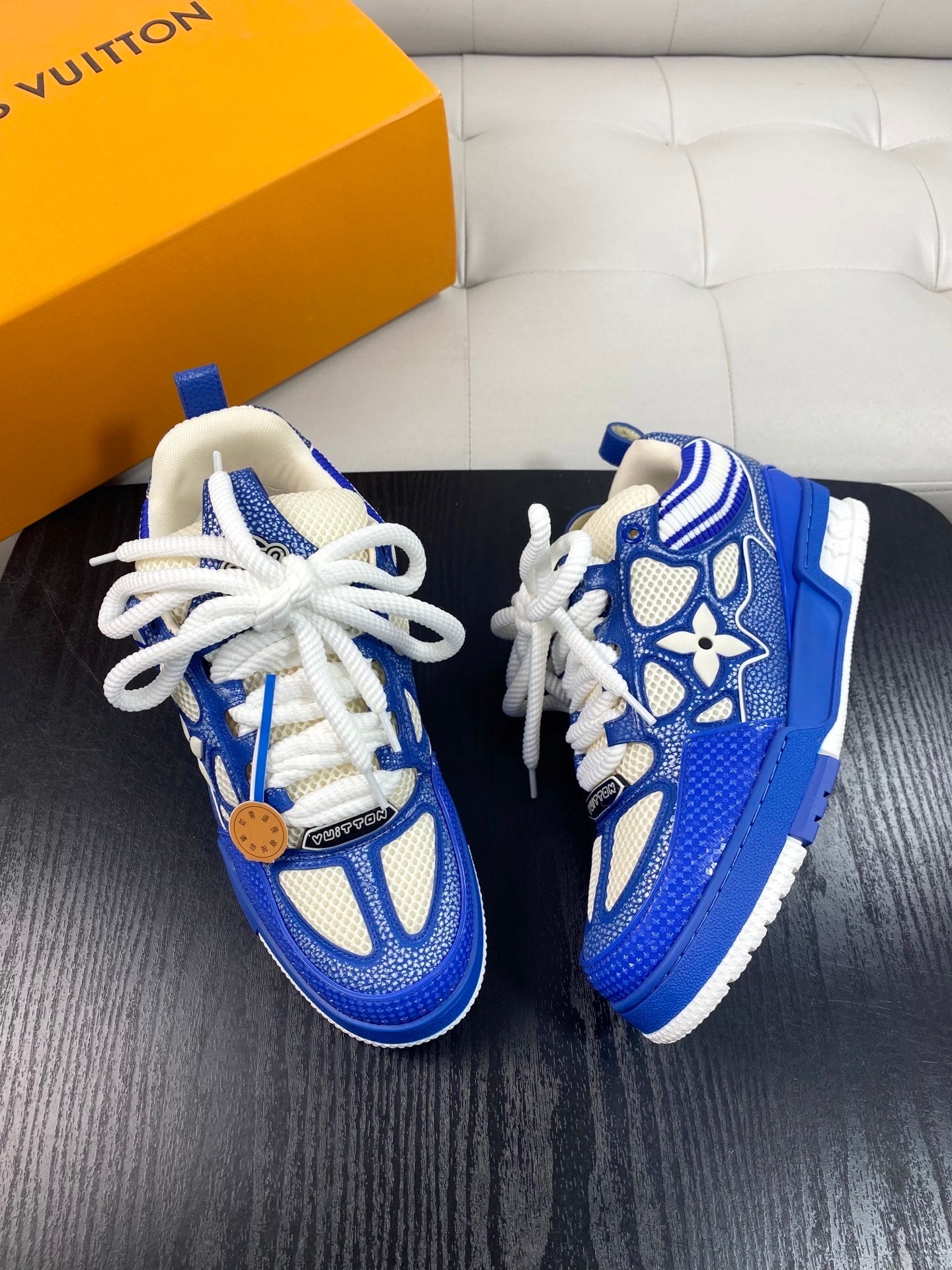 BLUE & CREAM CHUNKY SNEAKERS