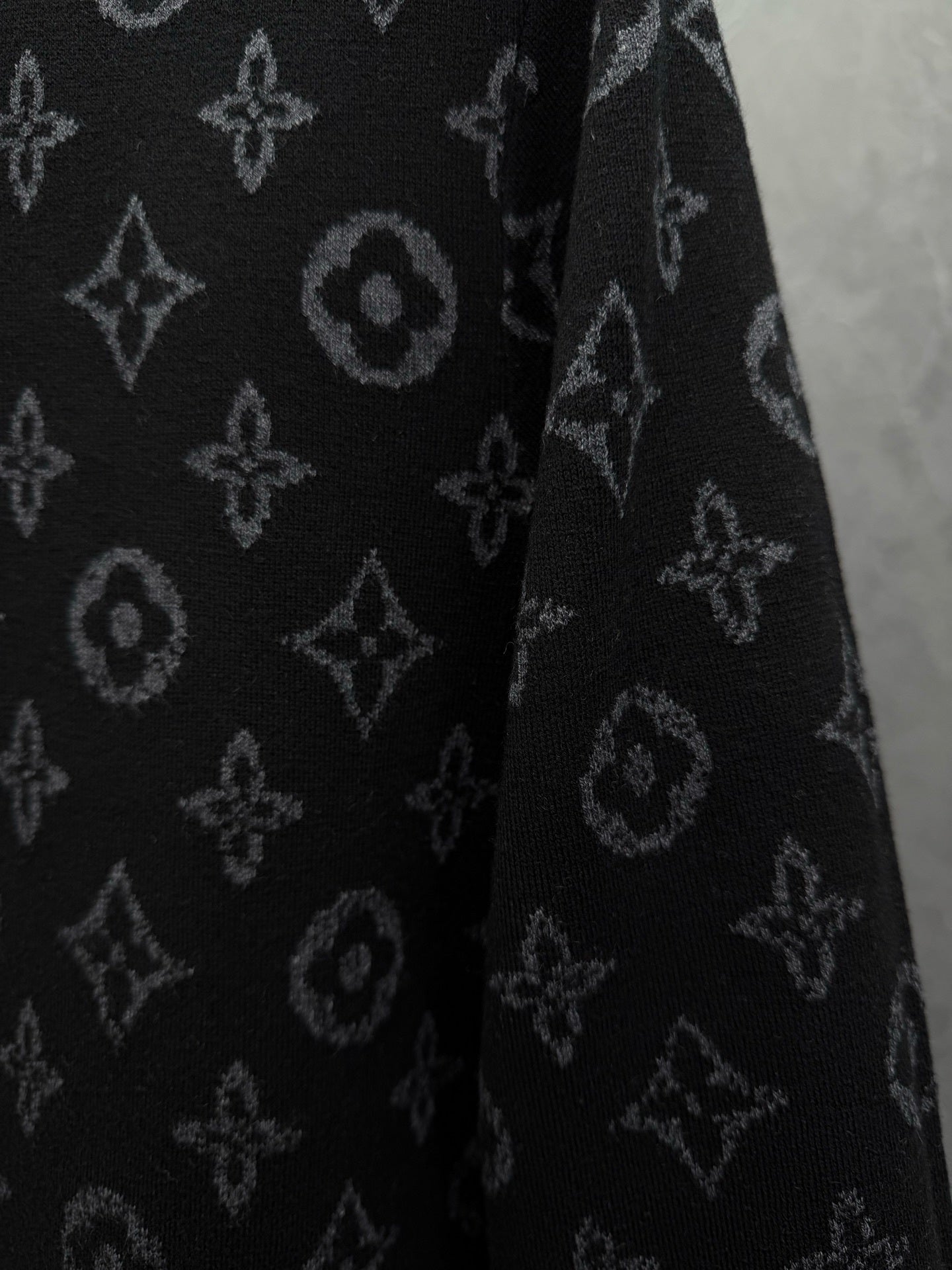 ALL-OVER MONOGRAM KNIT CREWNECK SWEATER