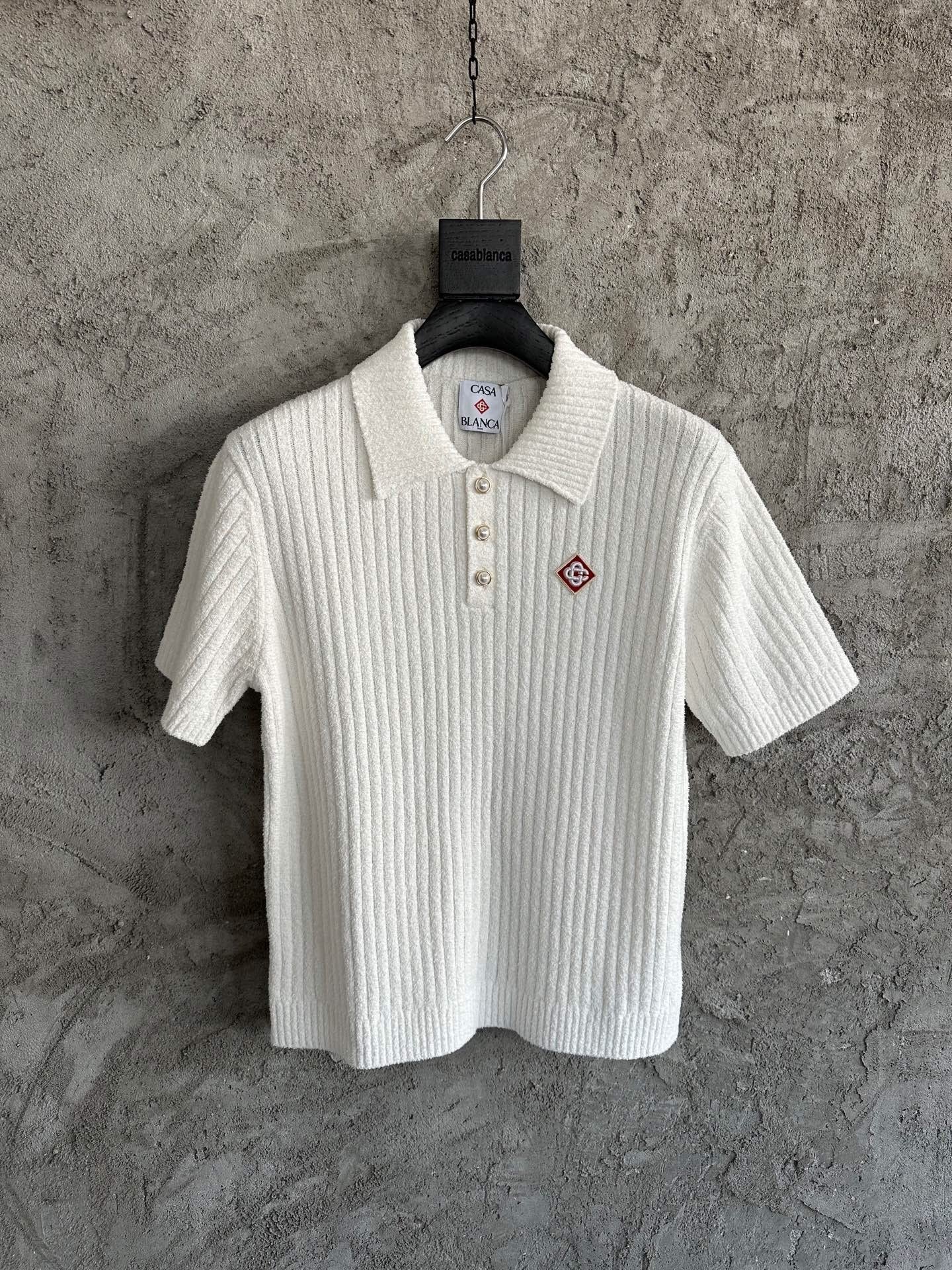 RIBBED KNIT POLO SHIRT