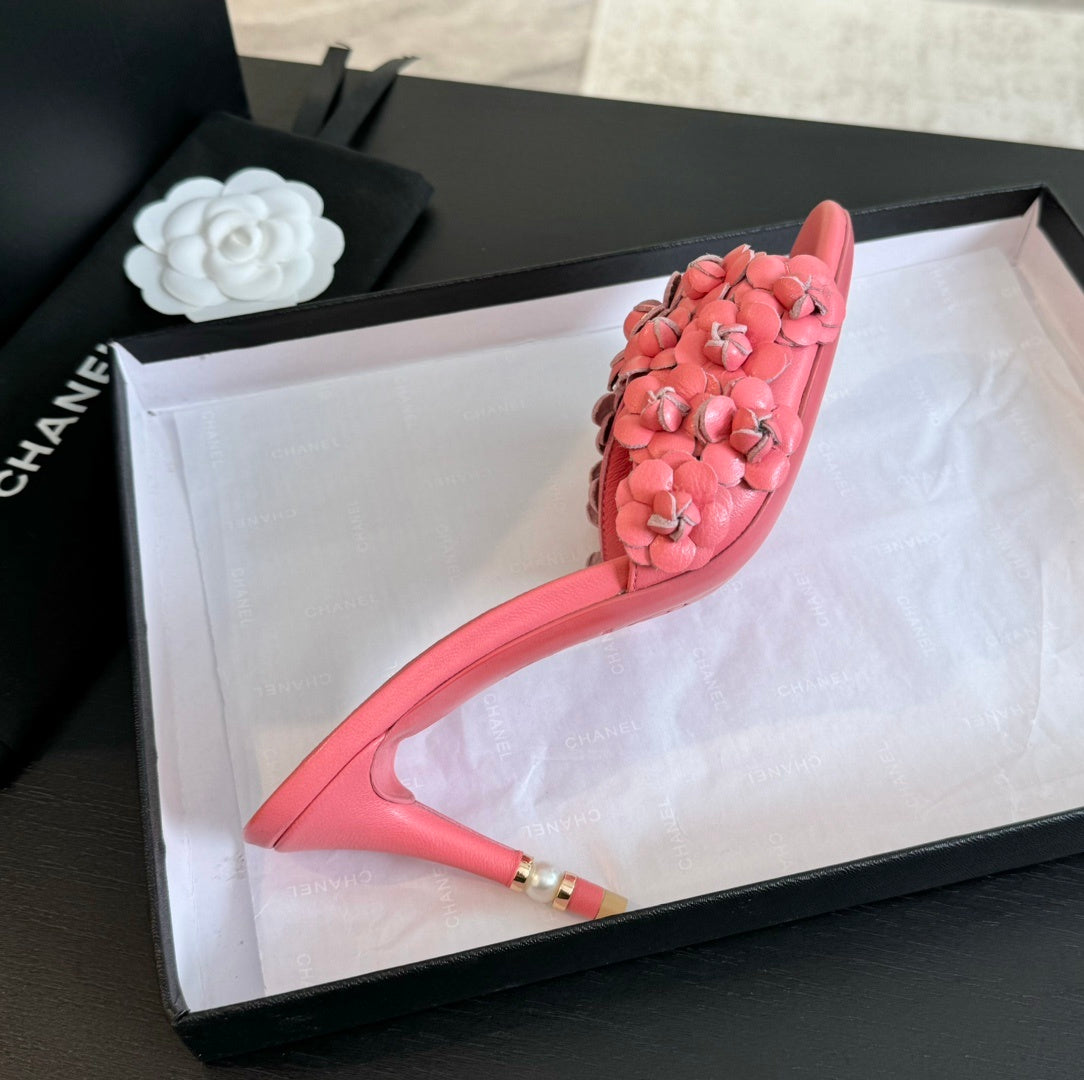 PINK FLORAL HEELS