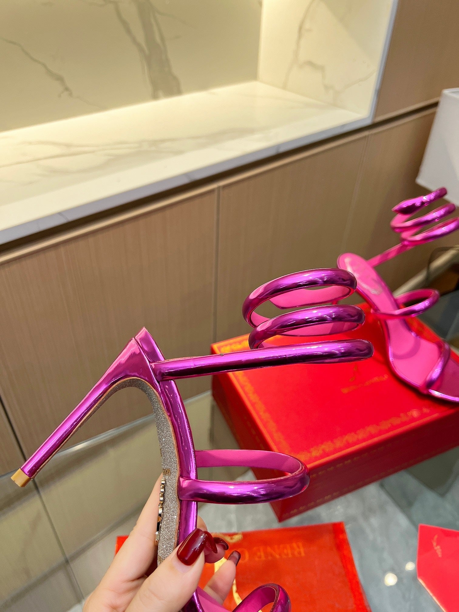 FUCHSIA CHROME HEELS
