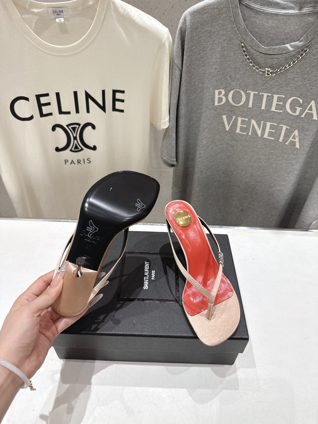 BEIGE STRAPPY KITTEN HEEL SANDALS